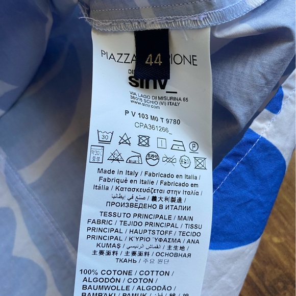 Piazza Sempione Collared Poplin Shirt Dress Florals *No Belt* Made in Italy - Picture 5 of 10